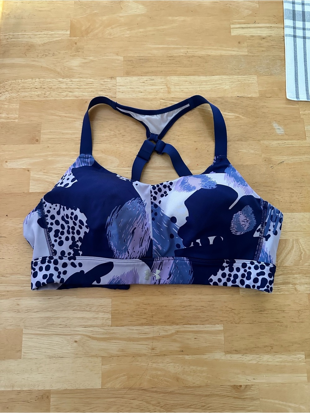 Under Armour Navy & Light Purple Abstract Print Sports Bra